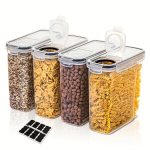 Maisto laikymo indeliai 2/3/4 vnt, juodi, virtuvės reikmenys. , 2,5L*4vnt-JB0015-4