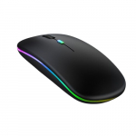 Įkraunama belaidė ergonominė kompiuterio pelė su RGB ap&scaron;vietimu, juoda