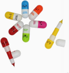 Ra&scaron;ymo priemonės-40vnt Cartoon Vitamin Pill Pens: I&scaron;traukiami Tu&scaron;inukai Smiley Veidui skirti ra&scaron;ikliai vaikams | Atsitiktinės spalvos