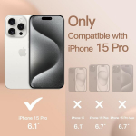 Jetech silikoninis dėklas, skirtas iphone 15 pro 6.1 colio, viso korpuso mobiliojo telefono dėklas su &scaron;velniu &scaron;ilkiniu pavir&scaron;iumi, smūgiams atsparus apsauginis dėklas (sorbeto oranžinė)