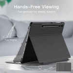 Jetech dėklas, skirtas samsung galaxy tab s8 plus 2022 / s7 fe 2021 / s7 plus 2020 12.4 colių su s pen laikikliu, plonas folio stovas, plan&scaron;etinio kompiuterio apsauginis dėklas, kelių kampų peržiūra (juodas)