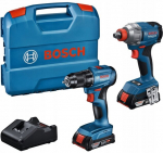 Akumuliatorinių įrankių komplektas Bosch Combo GDX 18V-285 + GSR 185-LI, su akumuliatoriumi