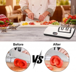 Knife Sharpener - 4 lygių profesionalus peilių galąstuvas virtuviniams peiliams, žirklėms ir kt., ergonomi&scaron;kas dizainas, neslystantis, lengvai naudojamas