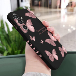 Leecg dėklas, skirtas samsung s24 plus, galaxy s24 plus telefono dėklas su gėlių ra&scaron;to dizainu, apsauga nuo kritimo, mink&scaron;tas, itin plonas, atsparus įbrėžimams, mikropluo&scaron;to pamu&scaron;alas, s24 plus vir&scaron;elis, juodas drugelis