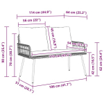 Sodo suolas Juodas 114x64x78 cm Poliratanas