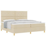vidaXL Kiemas lova su čiužiniu Kreminė 200 x 200 cm audinys