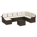 8 dalių sodo sofa rinkinys su pagalvėlėmis pilkos poli rataninės