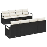 9 dalių sodo sofa rinkinys su pagalvėlėmis juodas poli ratanas,2 vietų sodo sofa su pagalvėlėmis juodas poli ratanas