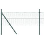 Hexagon Fence Žalia 0.4x25 m Plienas,Tvorelių stulpeliai 13 vnt Žalia &Oslash;32 mm 80 cm Cinkuotas plienas