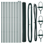 Heksagoninė tvora žalia 1.6x25 m plieninė,Tvoros stulpai 13 vnt žalia &Oslash;32 mm 210 cm galvanizuotas plienas