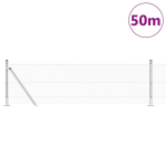 &Scaron;e&scaron;iakampė Tvora 0,6x50 m Cinkuotas Plienas,Tvoros Stulpai su Pagrindo Plok&scaron;tėmis 13 vnt &Oslash;32mm 70cm Cinkuotas Plienas