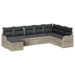 8 dalių sodo sofos rinkinys su pagalvėmis &scaron;viesiai pilka poli ratanas,2 vietų sodo sofa su saugojimu ir pagalvėmis &scaron;viesiai pilka poli ratanas