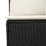 vidaXL Sodo Sofų Rinkinys su pagalve 11 pcs Juoda poliratanas