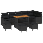 10 dalių sodo sofa komplektas su pagalvėmis juoda poli ratanas akacija,2 vietų sodo sofa su pagalvėmis juoda poli ratanas,4 dalių sodo valgio komplektas su pagalvėmis juoda poli ratanas akacija