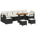 10 dalių sodo sofa rinkinys su pagalvėmis juodas poli ratanas akacija,2 vietų sodo sofa su pagalvėmis juodas poli ratanas,3 dalių sodo valgymo rinkinys su pagalvėmis juodas poli ratanas akacija