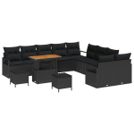 13 dalių sodo sofa komplektas su pagalvėlėmis Juodas Poli ratanas Akacija,2 vietų sodo sofa su pagalvėlėmis Juodas Poli ratanas,3 dalių sodo valgomojo komplektas su pagalvėlėmis Juodas Poli ratanas Akacija
