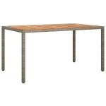 Lauko valgomojo stalas pilkas 150x90x75 cm Poliratanas