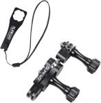 Surewo rutulinė galvutė, 360 laipsnių aliuminio lydinio pasukama rankena ir aliuminio veržliaraktis, suderinamas su Gopro Hero 7/(2018)/6/5/4 Black Hero 5 Session, 4 Silver, 4, 3+, 3 ir kitomis veiksmo kameromis