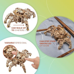 Ugears Hexapod Explorer 3d dėlionė - dovana tėvo dienai - modelių rinkiniai suaugusiems su galingu spyruokliniu varikliu - 3d medinės dėlionės, medinis robotas važiuoja iki 3 m
