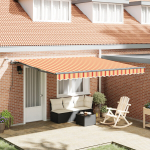 Automatinė įtraukiama markizė su LED geltona ir oranžine 400x300 cm