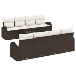 9 dalių sodo sofa rinkinys su pagalvėmis ruda poli ratanas