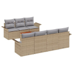 8 dalių sodo sofa rinkinys su pagalvėlėmis smėlio poli ratanas akacijos,2 vietų sodo sofa su saugojimu ir pagalvėlėmis smėlio poli ratanas