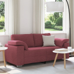 Dviem vietų sofa vyno raudona 140 cm audinys