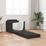 Grindų Sofa-Lovas 2-in-1 Juoda 74x77x81 cm Aksomas