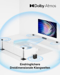 Ultimea 7.1 erdvinio garso sistema televizoriui su dolby atmos, valdymas programėle, 4 laidinės erdvinio garso kolonėlės, 460 w soundbar i&scaron;maniajam televizoriui su belaidžiu žemų dažnių garsiakalbiu, namų kino garso sistema, poseidon d80