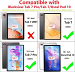 Dlahaby dėklas, suderinamas su Blackview Tab 7 Pro/tab 7 / Oscal Pad 10, apsauginis dėklas su stovo funkcija, atverčiamas dėklas, skirtas Blackview Tab 7 Pro/tab 7/ Oscal Pad 10 plan&scaron;etiniam kompiuteriui, tamsiai žalias