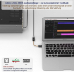 Cubilux spdif į usb a įvesties adapteris [tik stereo įra&scaron;ymui, ne audio atkūrimui] usb optinis line-in dongle, toslink į usb imtuvas, skirtas mac pc ne&scaron;iojamam kompiuteriui dell