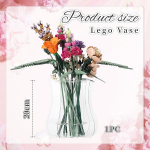 Cosmeria Le Go vaza, akrilinė dėlionės vaza lego gėlių puok&scaron;tei, stovas lego botanikos kolekcijai, skaidrus stovas rožėms, orchidėjoms, saulėgrąžoms