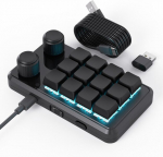Brimford programuojama macro klaviatūra, belaidė mechaninė klaviatūra su rgb, macro klaviatūra su hot-swap palaikymu pc žaidimams/nuotraukų gamybai/redagavimui (juoda)