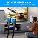 Hdmi 2.0 kabelis hd 4kx2k 60hz 18gbps hdmi kabelis su 3d palaikymu, tinkamas ne&scaron;iojamiems kompiuteriams, monitoriams, projektoriams, hdtv, ps5 ir kt. 1,5 m kabelis