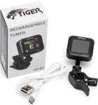 Tiger rt-01 įkraunamas prisegamas chromatinis derintuvas &ndash; tikslus ir precizi&scaron;kas derinimas elektrinei, akustinei, bosinei gitarai, ukulelei, bandžai ir smuikui su usb-c įkrovimu