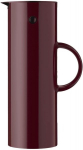 Stelton Em77 Termosas ąsotis - dvigubų sienelių izoliuotas ąsotis kar&scaron;tiems/&scaron;altiems gėrimams - arbatinukas ir kavos puodas su stikliniu įdėklu, magnetinis uždarymas, užsukamas dangtelis, vintažinis dizainas - 1 litras, uogų spalvos