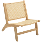 Rattan kėdė, skaitymo kėdė, medinis rėmas, plati sėdimoji dalis, 64 x 70 x 74 cm, natūralus medis