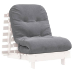 Futono sofa-lova su čiužiniu, balta, 70x206x11cm, pu&scaron;is, 70 x 206 x 11 cm