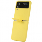 &bdquo;Dechen&ldquo; Ring Kickstand kieto silikono (TPU) dėklas - geltonas (Galaxy Z Flip4)
