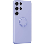 &bdquo;Dechen&ldquo; Ring Kickstand kieto silikono (TPU) dėklas - &scaron;viesiai violetinė (Galaxy S25 Ultra)