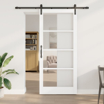 vidaXL Slankios durys ORKDAL Balta ir juoda 93 x 211 cm