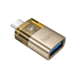 USB 3.0, moteri&scaron;ka - USB-C, vyri&scaron;kas, OTG adapterisis: Hoco UA36B - Auksas
