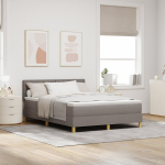 Miegamojo lova su čiužiniu ir led taupe 160x200 cm audinio