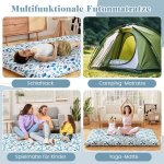 Costway japoni&scaron;kas futono čiužinys su plaunamu užvalkalu ir ne&scaron;iojimo krep&scaron;iu Tatami kilimėlis žalias 140 x 200 cm