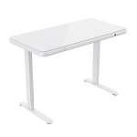 Auk&scaron;čio reguliuojamas ra&scaron;omasis stalas Home4you ERGO FIT 122x62 cm, baltas, elektrinis, modernus, metalinis
