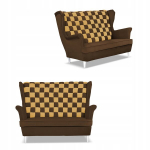 CAROL DUO sofa su sparnu, skandinavi&scaron;ka &scaron;eima Meble, ruda ir geltona