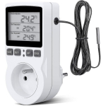 Skaitmeninis &scaron;ildymo/vėsinimo termostatas su ki&scaron;tuku, LCD temperatūros reguliatorius, 230 V &scaron;iltnamio temperatūros reguliatorius/terariumo termostatas (ki&scaron;tukas)