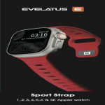 &bdquo;Evelatus Watch 42 / 44 / 45 Sport&ldquo; silikoninis dirželis tamsiai raudonas