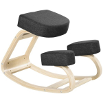 Kėdė su atlo&scaron;u, ergonomi&scaron;ka sėdimoji kėdė, mink&scaron;ta kėdė, užtikrinanti sveiką sėdėjimo padėtį, beržo mediena, 120 kg apkrova, juoda spalva