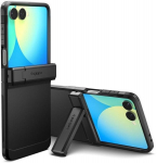 Telefono dėklas - SPIGEN - Galaxy Z Flip 7 - Juodas - Atsparus - Auk&scaron;tos klasės